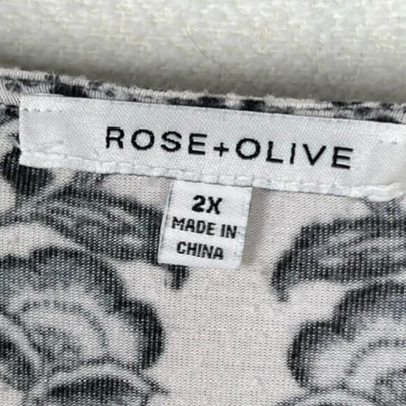 Rose+Olive Womens Pull-over Tunic 3/4 Sleeve Plus Size 2X - Picture 2 of 5